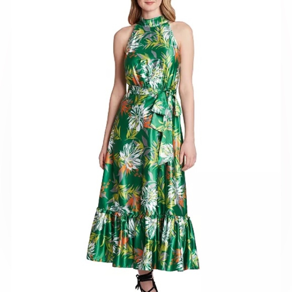 NWT Tahari ASL Tropical Print A Line Maxi Dress